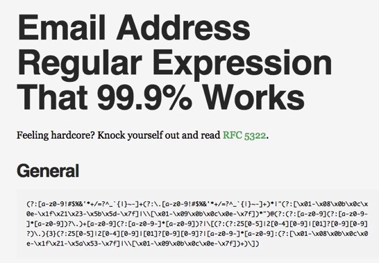 99%のEmailアドレスにマッチする正規表現公開される