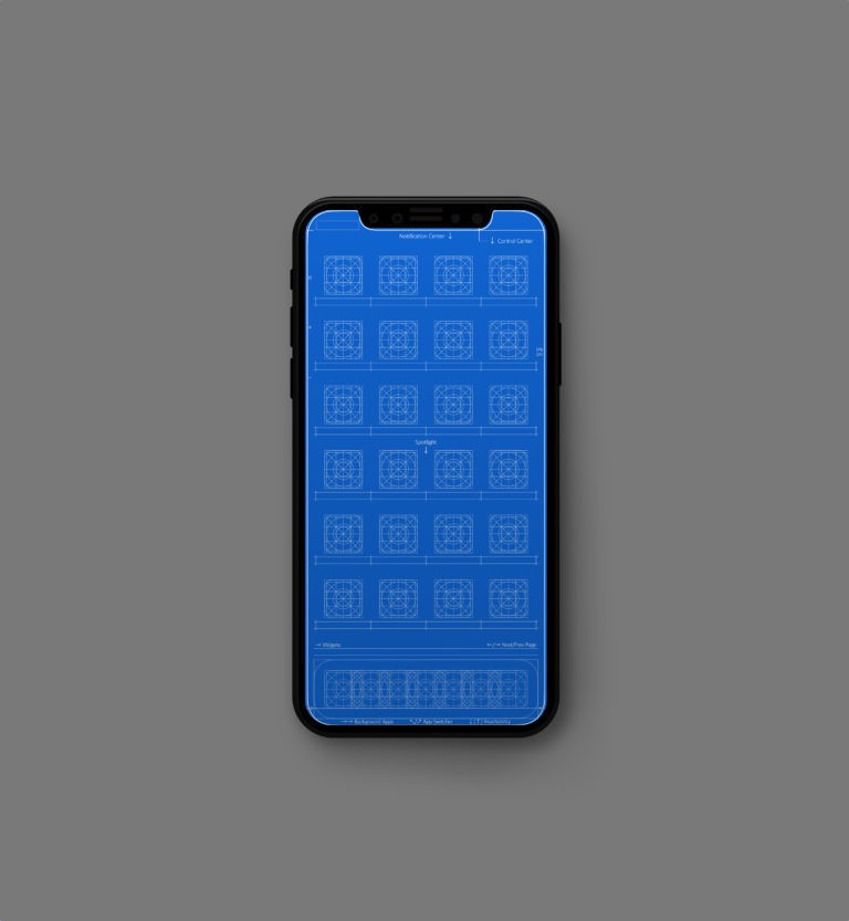 Iphone X用のグリッド ブループリント壁紙 ソフトアンテナブログ